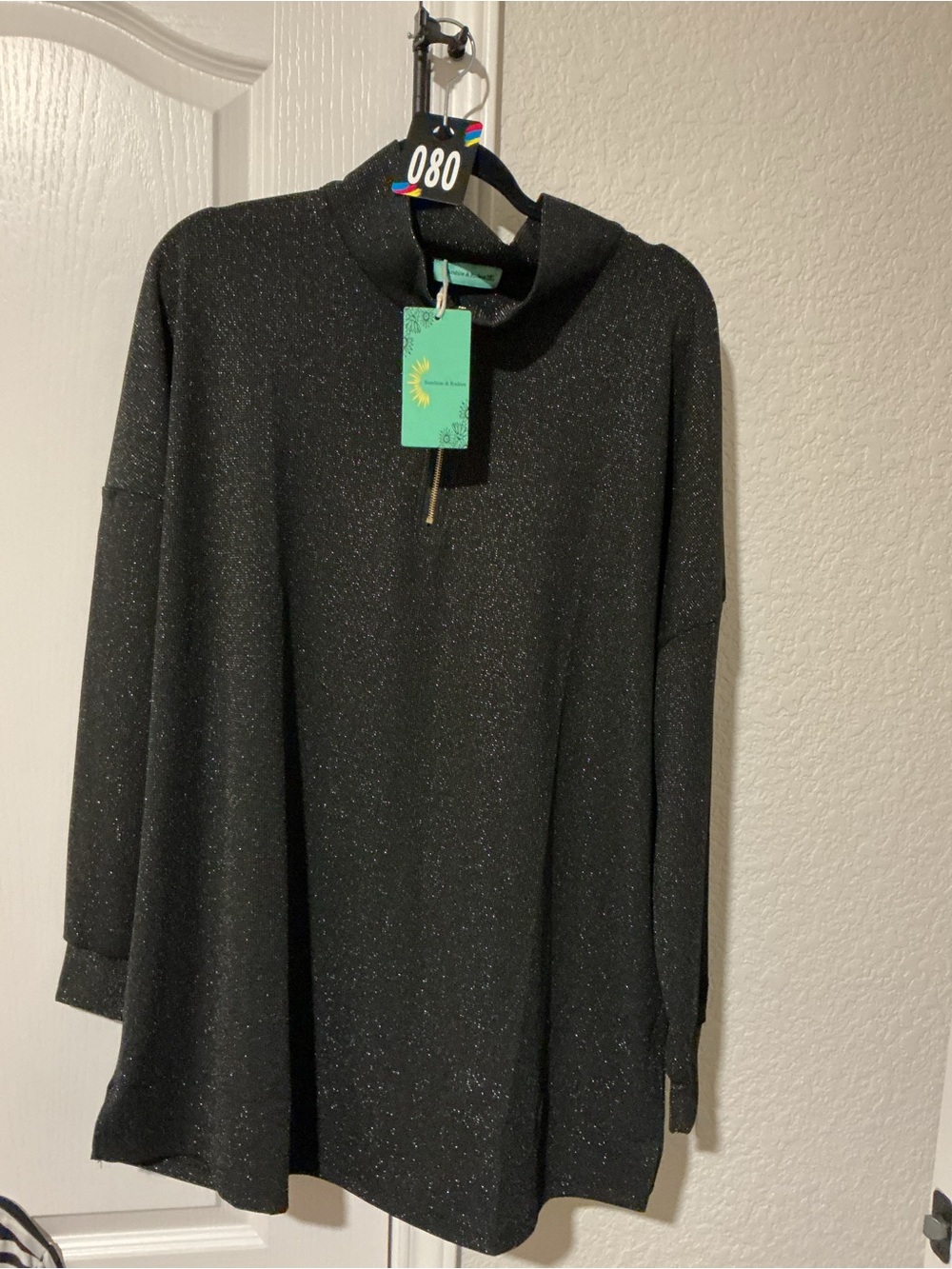 ✨ Sunshine & Rodeos Black Shimmer Tunic Top ✨ Size 2XL | NWT
